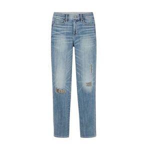 White House Black Market High-Rise Everyday Soft Denim Distressed Straight Jeans